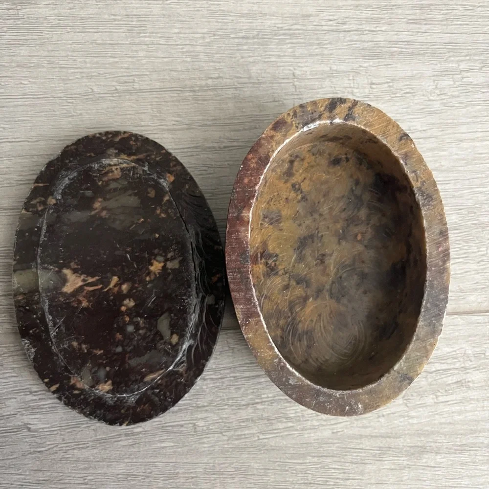 Vintage Soapstone Trinket Box
